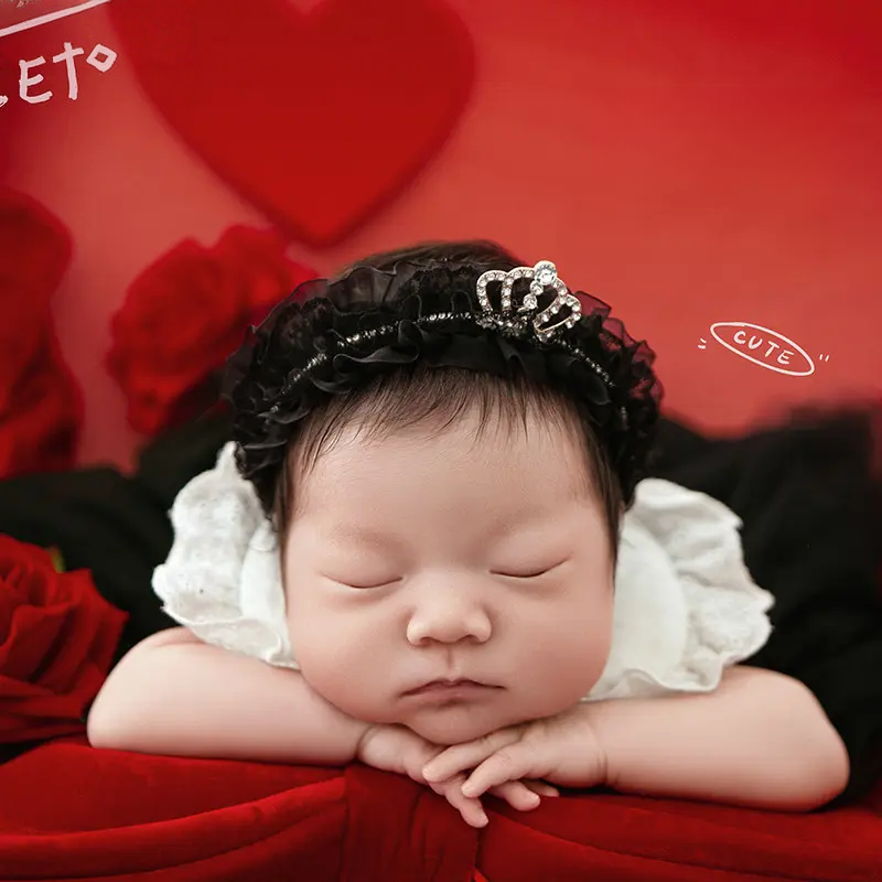 2026 Black Dress Red Set - Newborn Photography Theme - Image 5